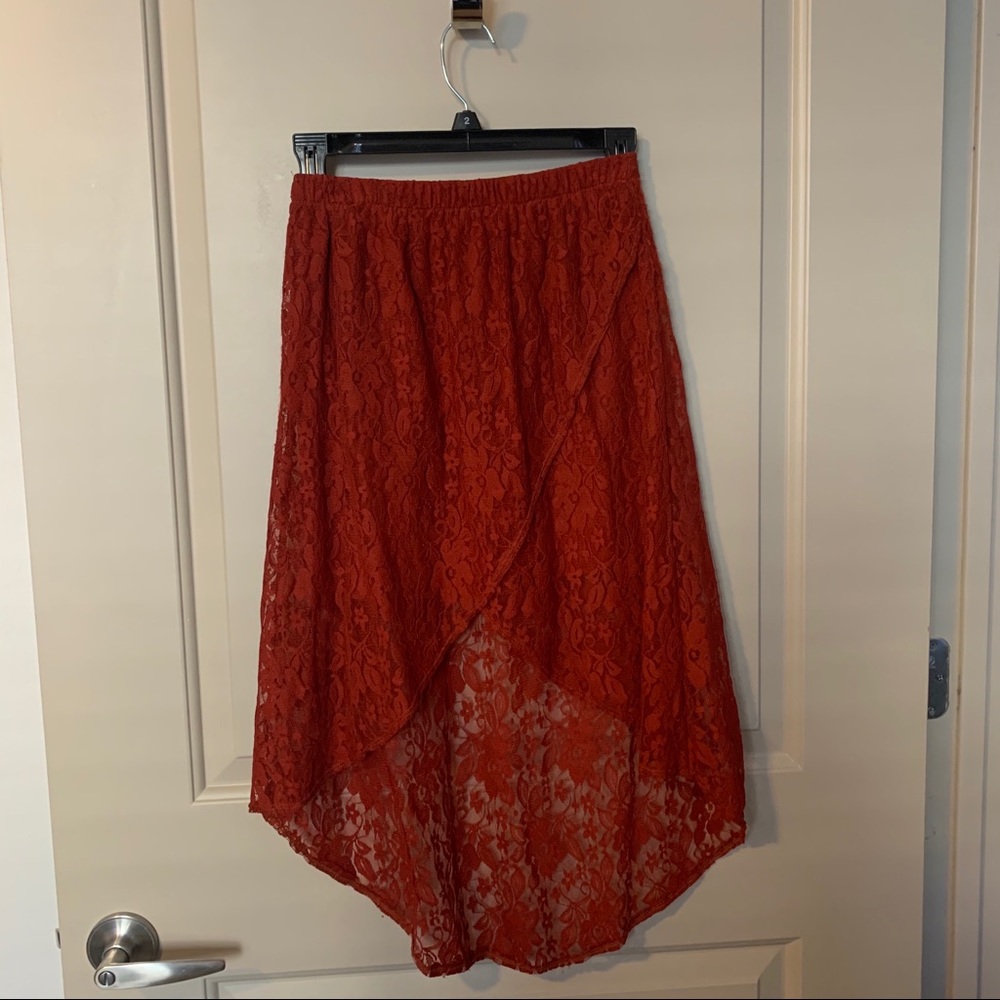 Burnt Orange Lace Skirt